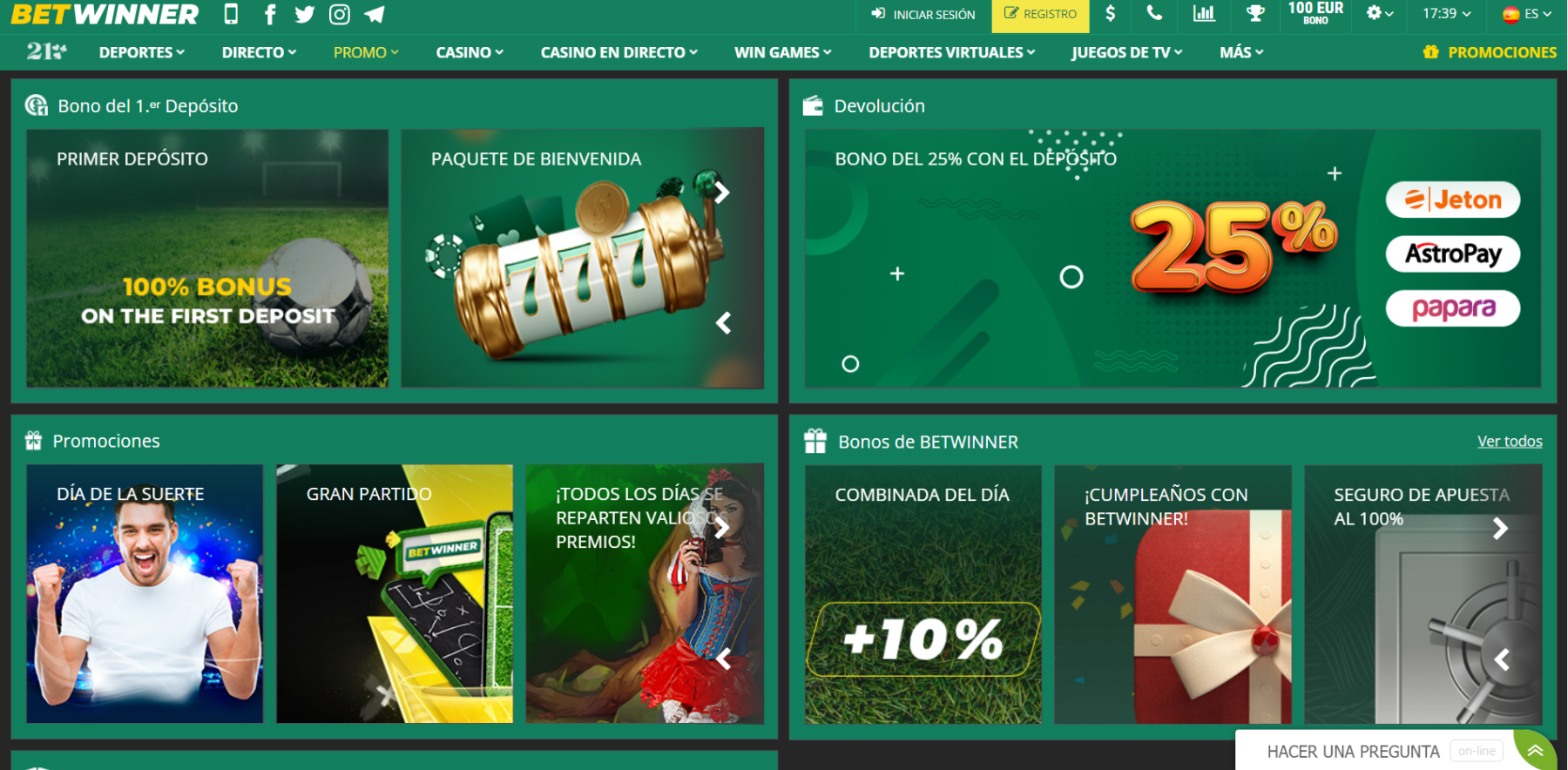 Betwinner españa