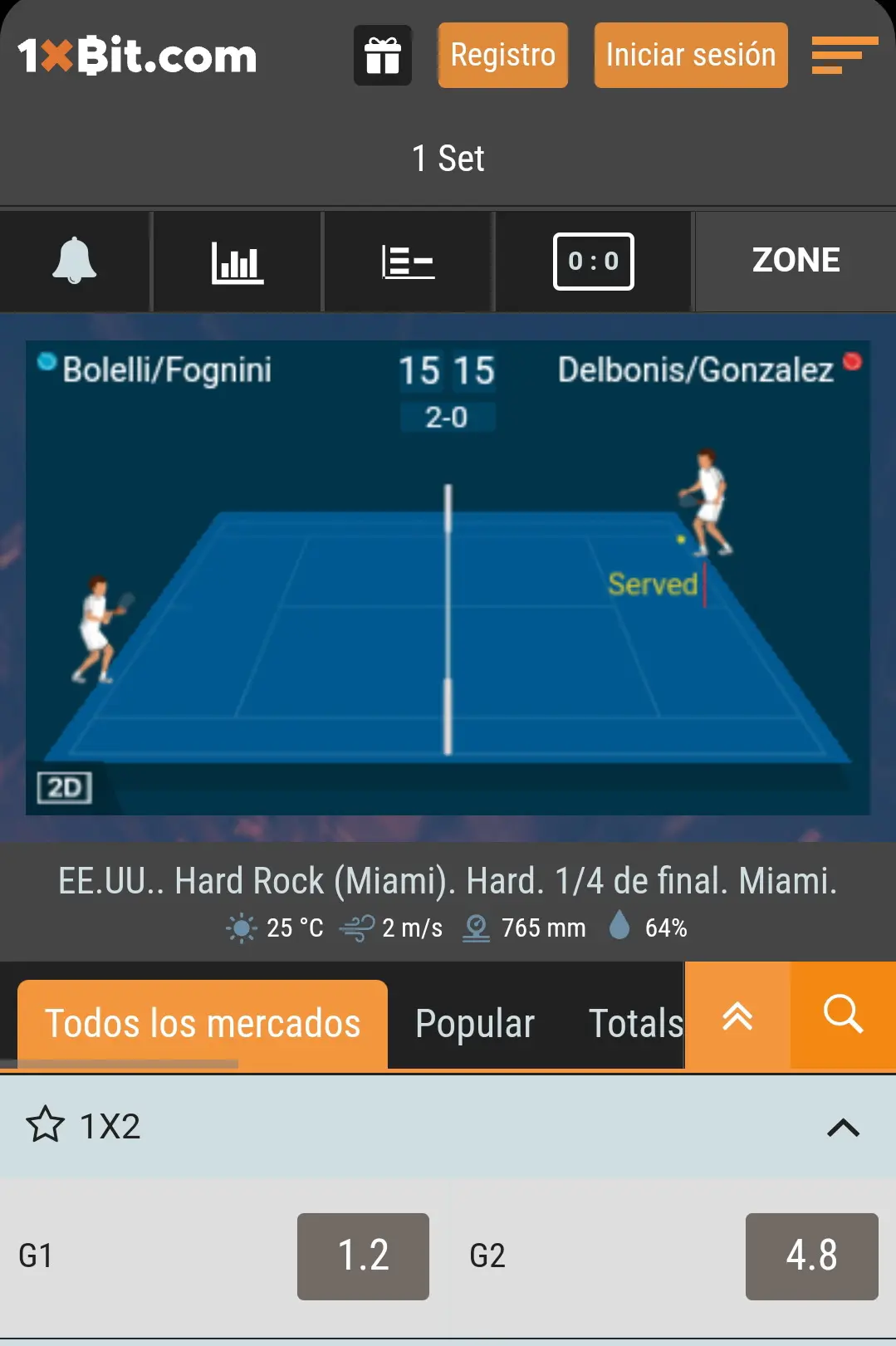 Apuestas en Vivo y Móvil 1xbit Apuestas en Vivo y Móvil 1xbit