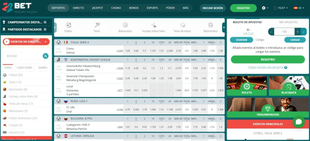 22bet opiniones