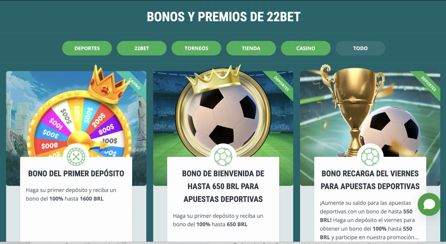 rese&ntilde;a de bonos de 22bet