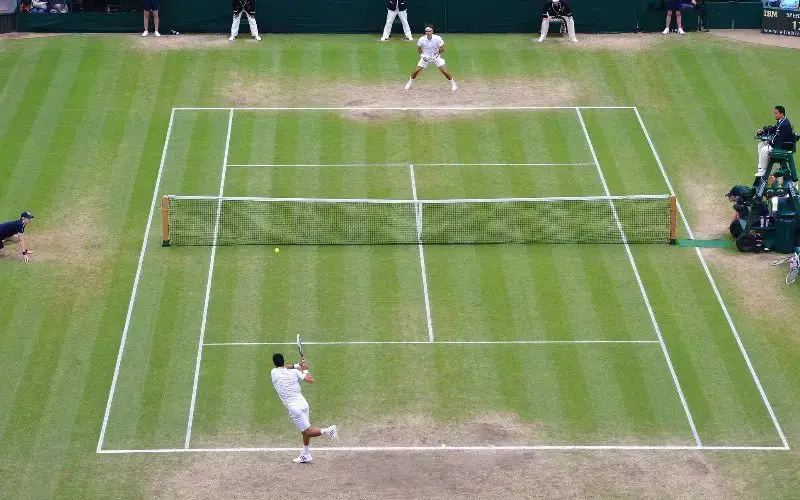 superficie de tenis de c&eacute;sped